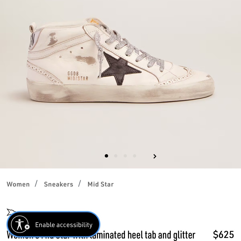 Golden Goose Women's Mid Star Sneakers - White and Black
